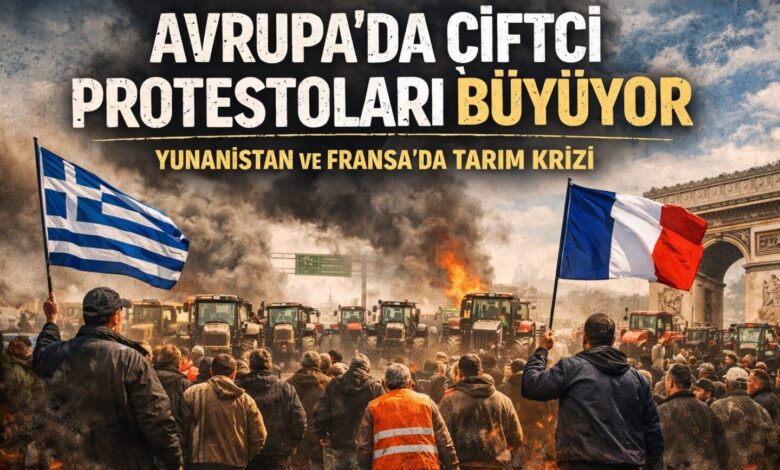 Avrupa’da çiftçi protestoları büyüyor, Yunanistan ve Fransa’da tarım krizi derinleşiyor. Çiftçiler traktörleriyle yolları kapattı.