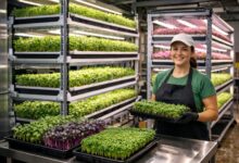 Highland Park’ta açılan Local Leaf hidroponik çiftliği, LED aydınlatmalı dikey sistemlerde yıl boyunca taze mikro yeşillikler üreterek sürdürülebilir şehir tarımına öncülük ediyor.