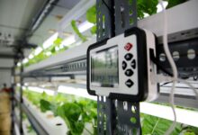 Dikey tarım tesisinde LED aydınlatma ve enerji optimizasyonunu izleyen kontrol cihazı